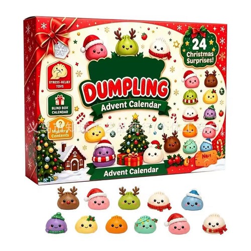 Cross-Border Christmas Countdown Bling Box Christmas Toy Tear-Off Calendar Hole-Hanging Fun Baozi Pinching Joy Bling Box
